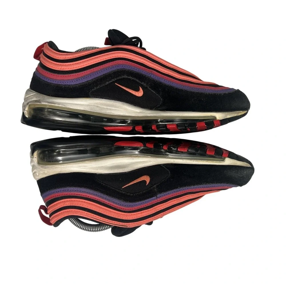 Nike Air Max 97 Sunset Mens Size 9.5 Black Red Purple Sneakers DJ5137-001‎